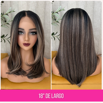 SORAYA T-CASTAÑO MECHAS RUBIAS 18"