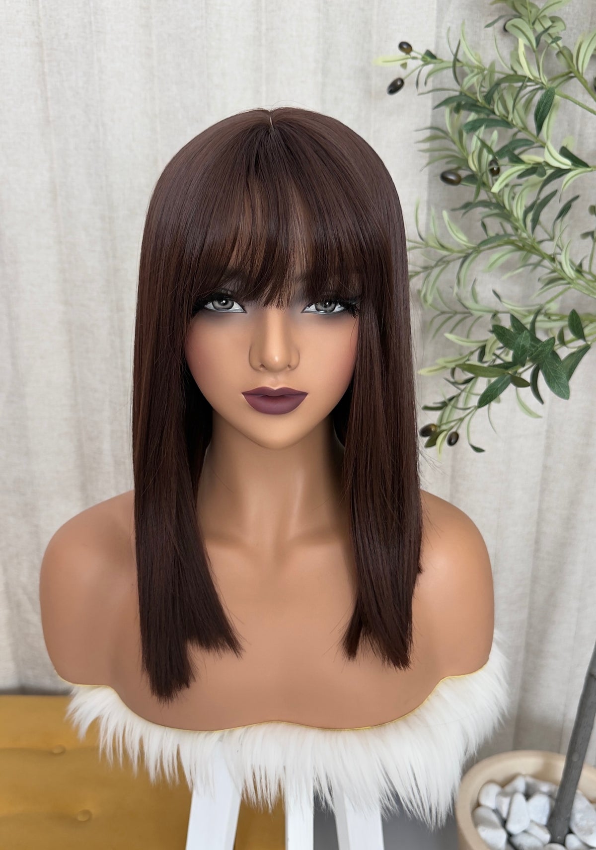 Victoria Marrón caoba 16” Gorro Básico
