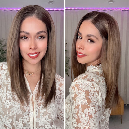 Vivian  Castaño Cenizo Beige (Mushroom Bronde) 20” Partido Libre Lace 13*6