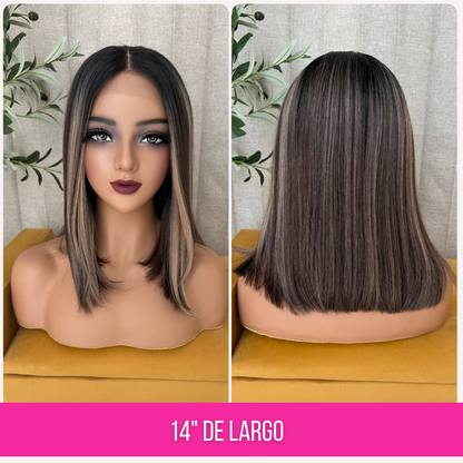 LILY T-CATAÑO CON MECHAS RAIZ OSCURA