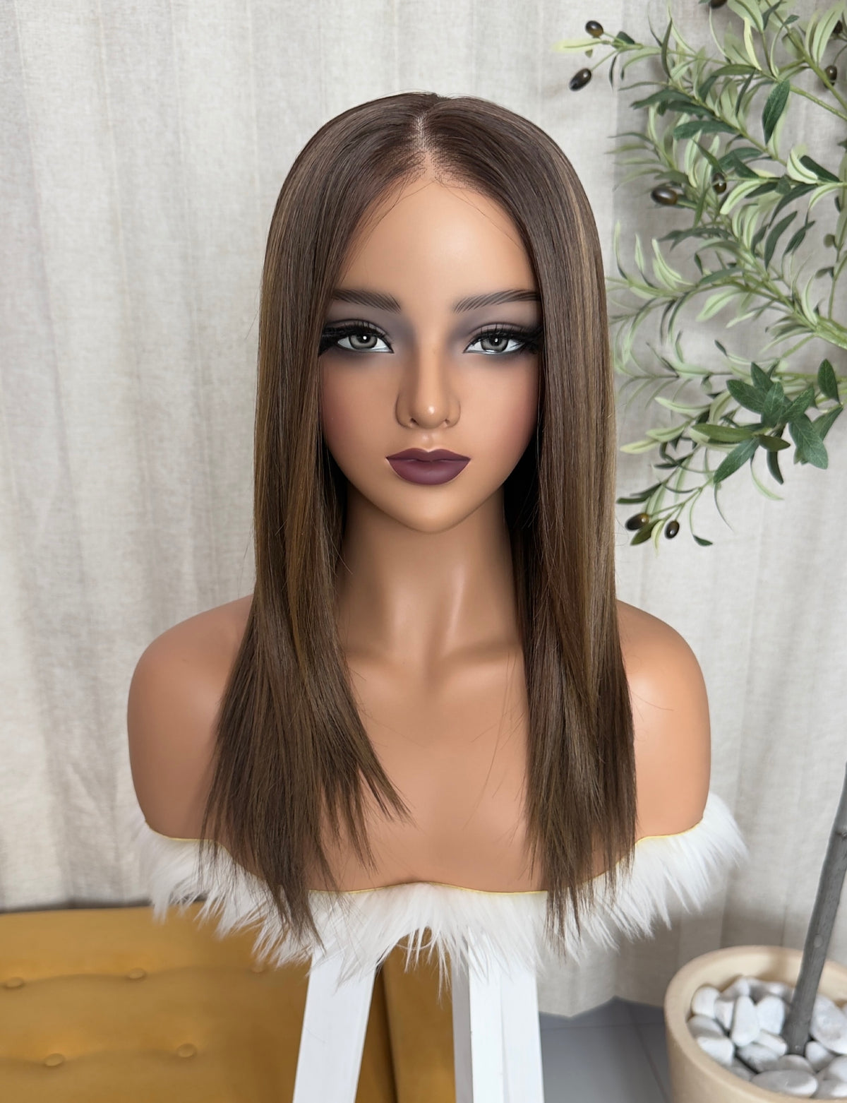 Vivian  Castaño Cenizo Beige (Mushroom Bronde) 20” Partido Libre Lace 13*6