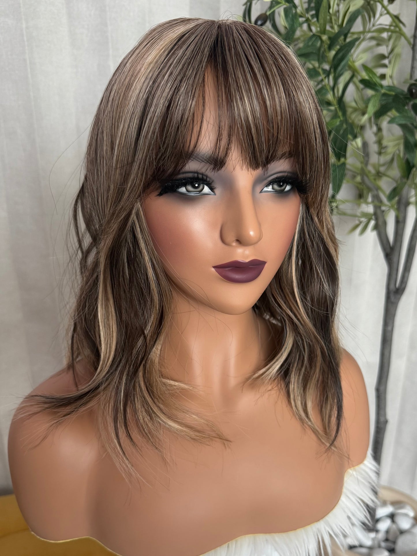 Lena T-Castaño Cenizo Mechas Beige