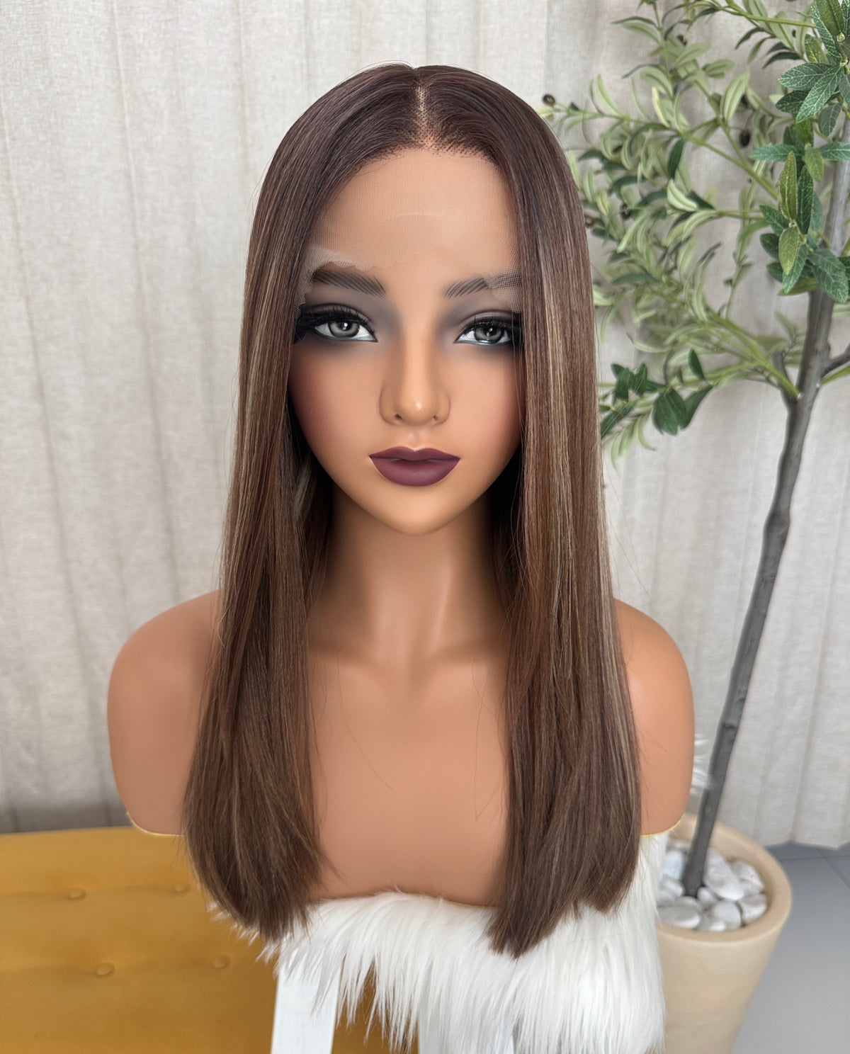 Nara Moka Mechas Beige Caramelo 18” Partido Libre Lace 13*6