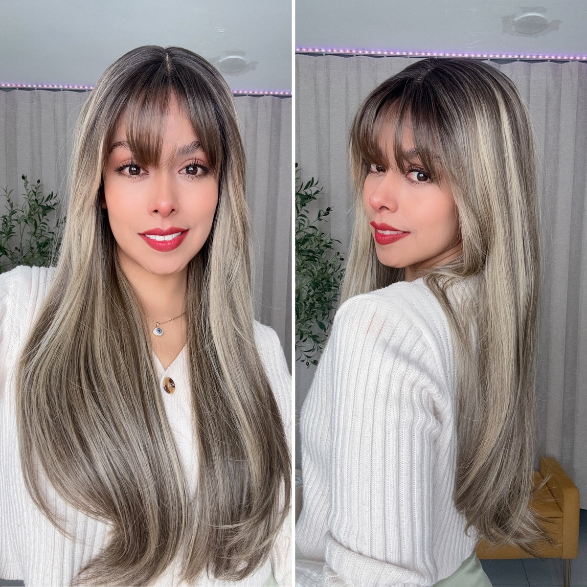 Nuria T-Mechas Rubias  24” Partido Fijo