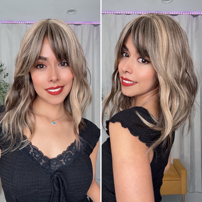 Lena T-Castaño Cenizo Mechas Beige