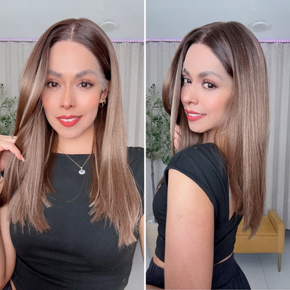 Nara Moka Mechas Beige Caramelo 18” Partido Libre Lace 13*6