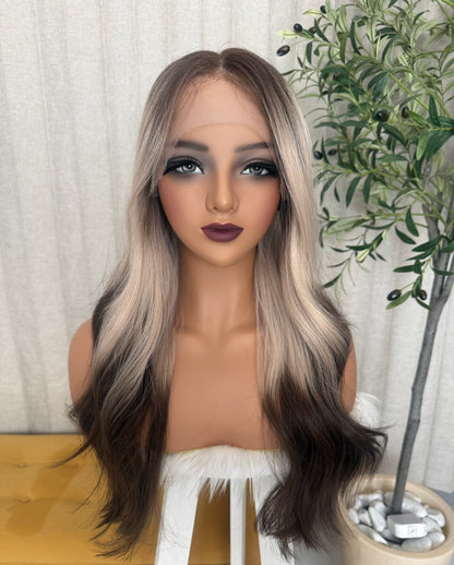 Olenka T-Rubio  Beige Ahumado 26” Partido Libre Lace 13*6