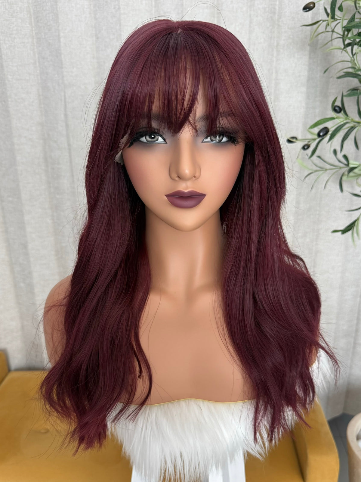 Dalia T- Borgoña 20” Partido Libre Lace 13*4