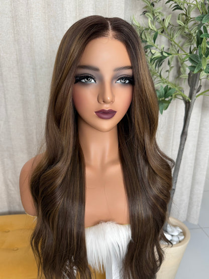 Keri T-Castaño Cenizo Beige (Mushroom Bronde) 28” Partido Libre Glueless 6*4