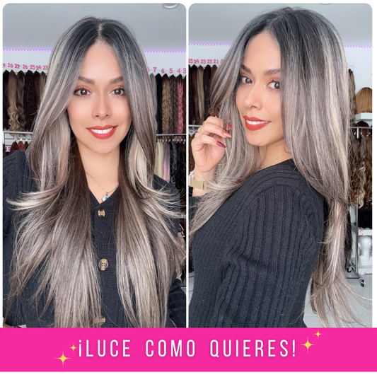 SORAYA T-CASTAÑO CON MECHAS 28"